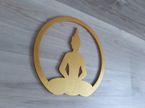 Escultura Silhueta Buda Sentado - 29 cm - Parede