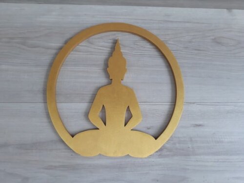 Escultura Silhueta Buda Sentado - 29 cm - Parede