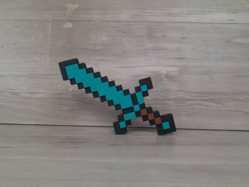 Espada de Mesa em mdf - Tema Minecraft - 15 cm