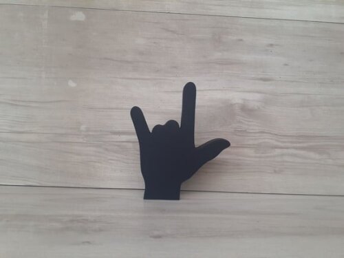 Eu Te Amo em Libras - Simbolo de Mesa em mdf