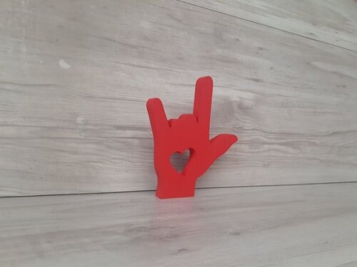 Eu Te Amo em Libras - Simbolo de Mesa em mdf
