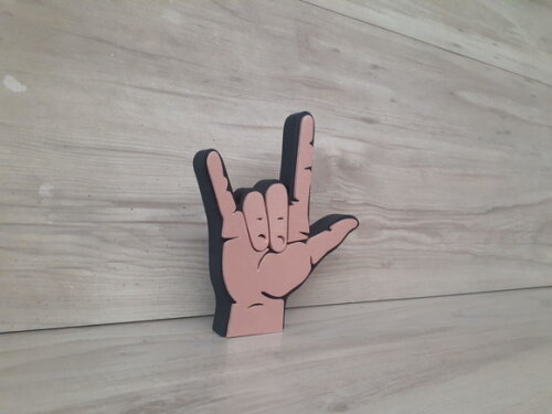 Eu Te Amo em Libras - Simbolo de Mesa em mdf