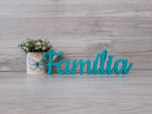 Família - Linha Ck - Palavra de Mesa em mdf