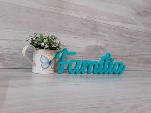 Família - Linha Ck - Palavra de Mesa em mdf