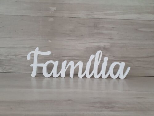 Família - Linha Ck - Palavra de Mesa em mdf - Tamanho m
