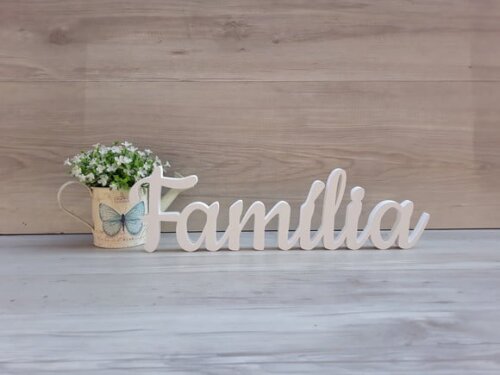 Família - Linha Ck - Palavra de Mesa em mdf