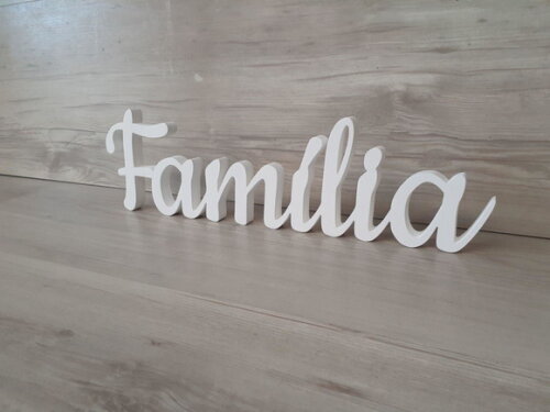 Família - Linha Ck - Palavra de Mesa em mdf - Tamanho m