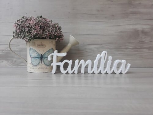 Família - linha CK - Palavra de mesa em MDF - Tamanho P