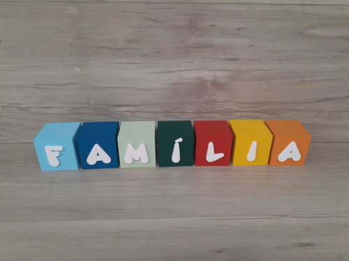 Família em Cubos Decorativos - Mod. Infantil - 6 x 6 x 6 cm