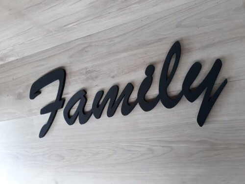 Family - Palavra Decorativa de Parede em mdf