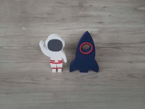 Foguete + Astronauta - Peças em mdf