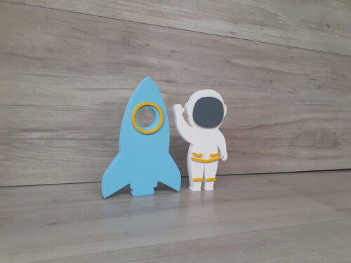 Foguete + Astronauta - Peças em mdf