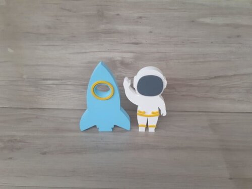Foguete + Astronauta - Peças em mdf