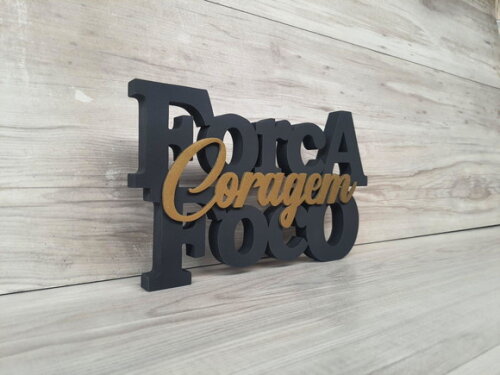 Força Foco Coragem - Letras Decorativas em mdf
