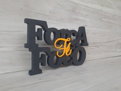 Força Foco Fé - letras decorativas em mdf