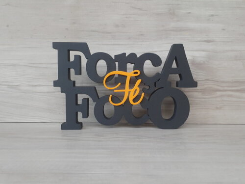 Força Foco Fé - letras decorativas em mdf