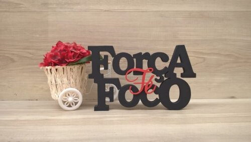 Força Foco Fé - letras decorativas em mdf
