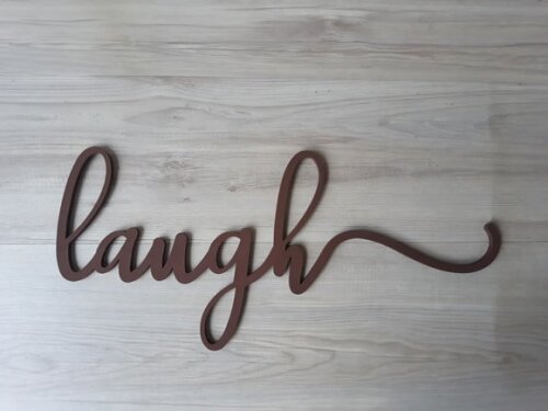 Frase em mdf para decoração de parede - live love laugh -