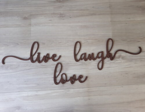 Frase em mdf para decoração de parede - live love laugh -