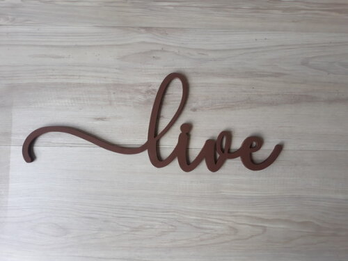 Frase em mdf para decoração de parede - live love laugh -