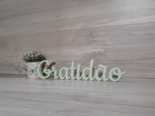 Gratidão - Palavra de mesa em MDF