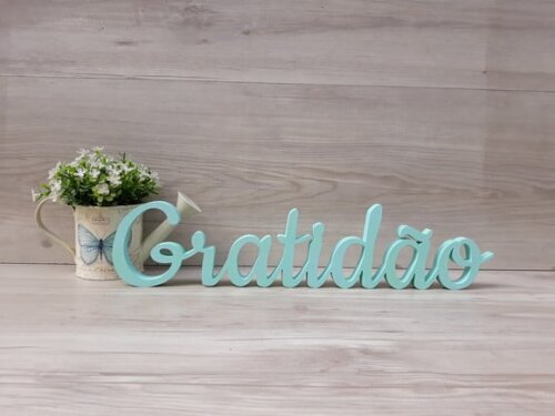 Gratidão - Palavra de mesa em MDF