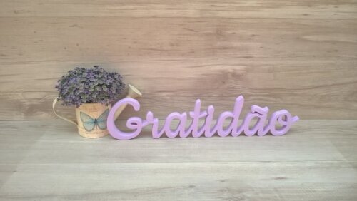 Gratidão - Palavra de mesa em MDF