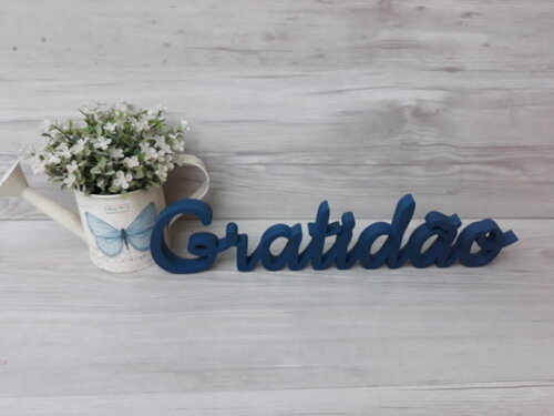 Gratidão - Palavra de mesa em MDF - Tamanho M