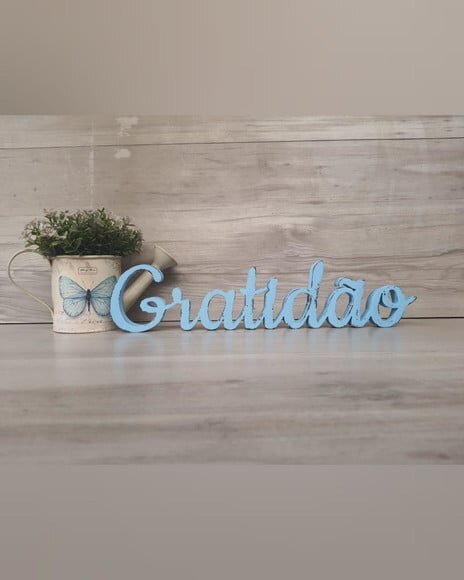 Gratidão - Palavra de Mesa em mdf - Tamanho m