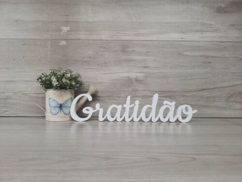Gratidão - Palavra de Mesa em mdf - Tamanho m