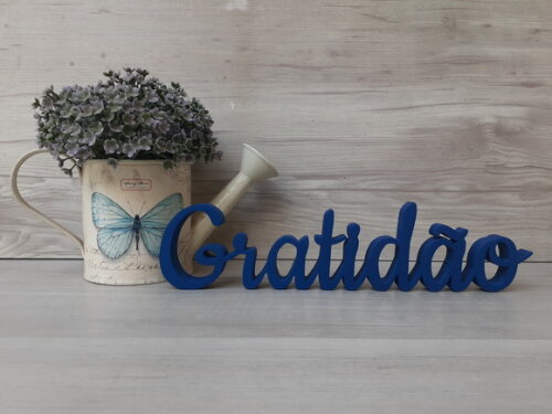 Gratidão - Palavra de mesa em MDF - Tamanho P