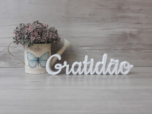 Gratidão - Palavra de mesa em MDF - Tamanho P