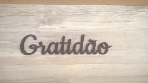 Gratidão - Palavra de Parede em mdf
