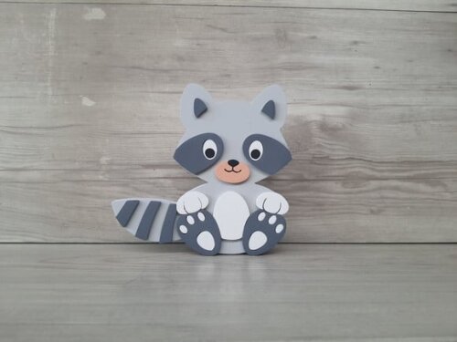 Guaxinim de Mesa em mdf - Decoração Infantil - 15 cm