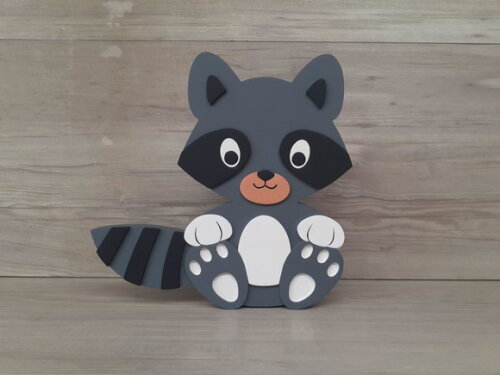 Guaxinim de Mesa em mdf - Decoração Infantil - 15 cm