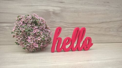 hello - palavra decorativa de mesa