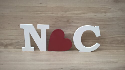 Iniciais com Coração - modelo BK - 10 cm
