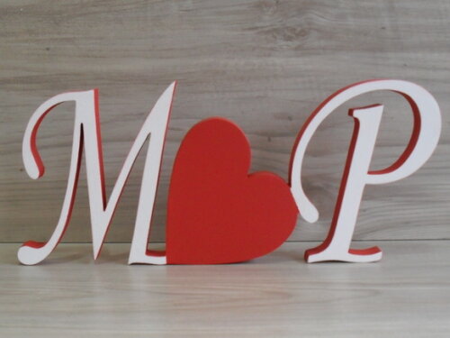 Iniciais com Coração - modelo MS