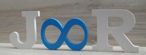 Iniciais com simbolo Infinito - 10 cm