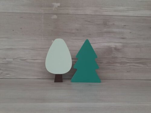 Kit Árvores Escandinavas - Peças de Mesa em mdf - 15 cm