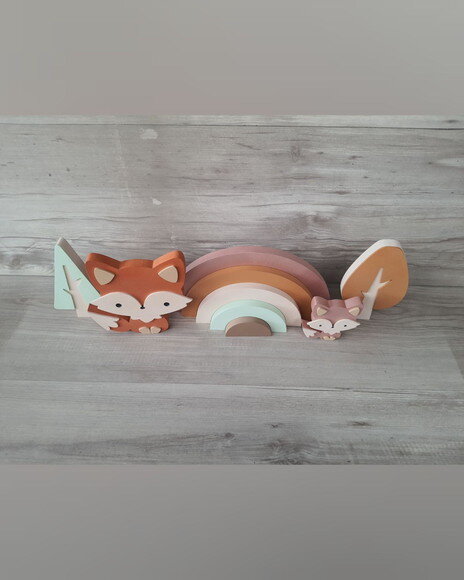 Kit Decoração Escandinava - Arco Íris + Raposas + Árvores