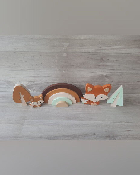 Kit Decoração Escandinava - Arco Íris + Raposas + Árvores