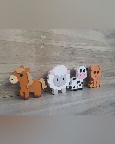 Kit Fazendinha - Bichinhos de Mesa em mdf - 15 cm