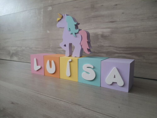Kit Jardim Encantado - 5 Letras - Unicórnio + Cubos