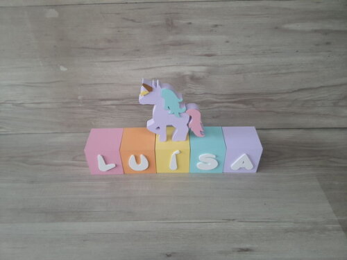 Kit Jardim Encantado - 5 Letras - Unicórnio + Cubos