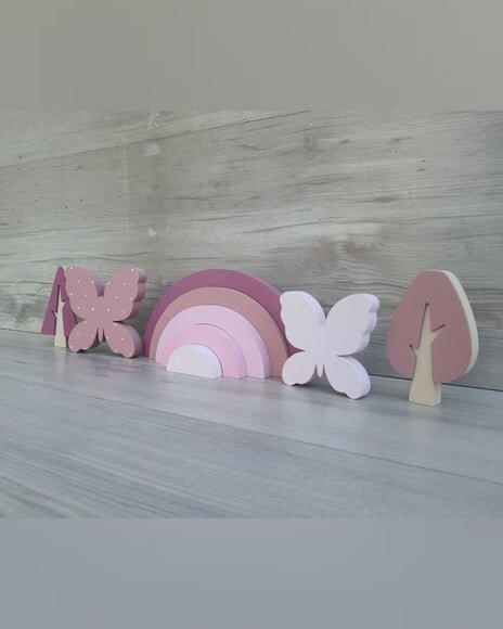 Kit Jardim Encantado - Arco Íris + Borboletas + Árvores - P