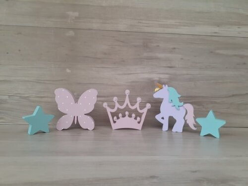 Kit Jardim Encantado - Unicórnio, Estrela, Coroa E Borboleta