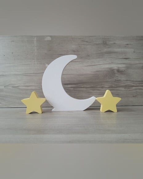 Kit Lua e Estrelas - Peça de Mesa em mdf