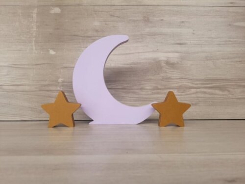Kit Lua e Estrelas - Peça de Mesa em mdf