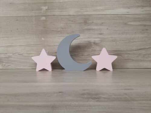 Kit Lua e Estrelas - Peças de Mesa em mdf